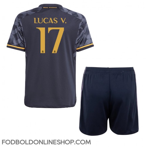 Real Madrid Lucas Vazquez #17 Udebane Trøje Børn 2023-24 Kortærmet (+ Korte bukser)